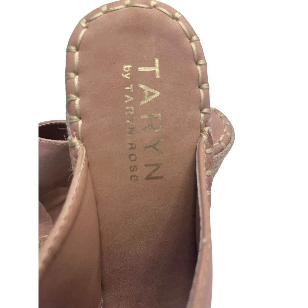 New TARYN By Taryn Rose Sz 9 Wedge Espadrille Pink Blush Vegan Suede Sandals